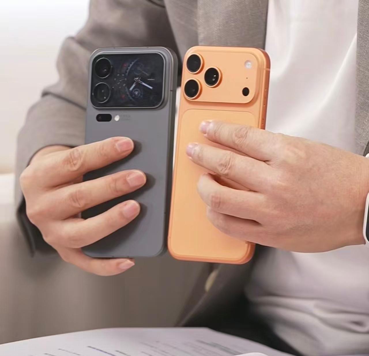 Pro和iPhone 17 Pro，小米这个颜色再加上后置屏幕的设计，确实与苹果