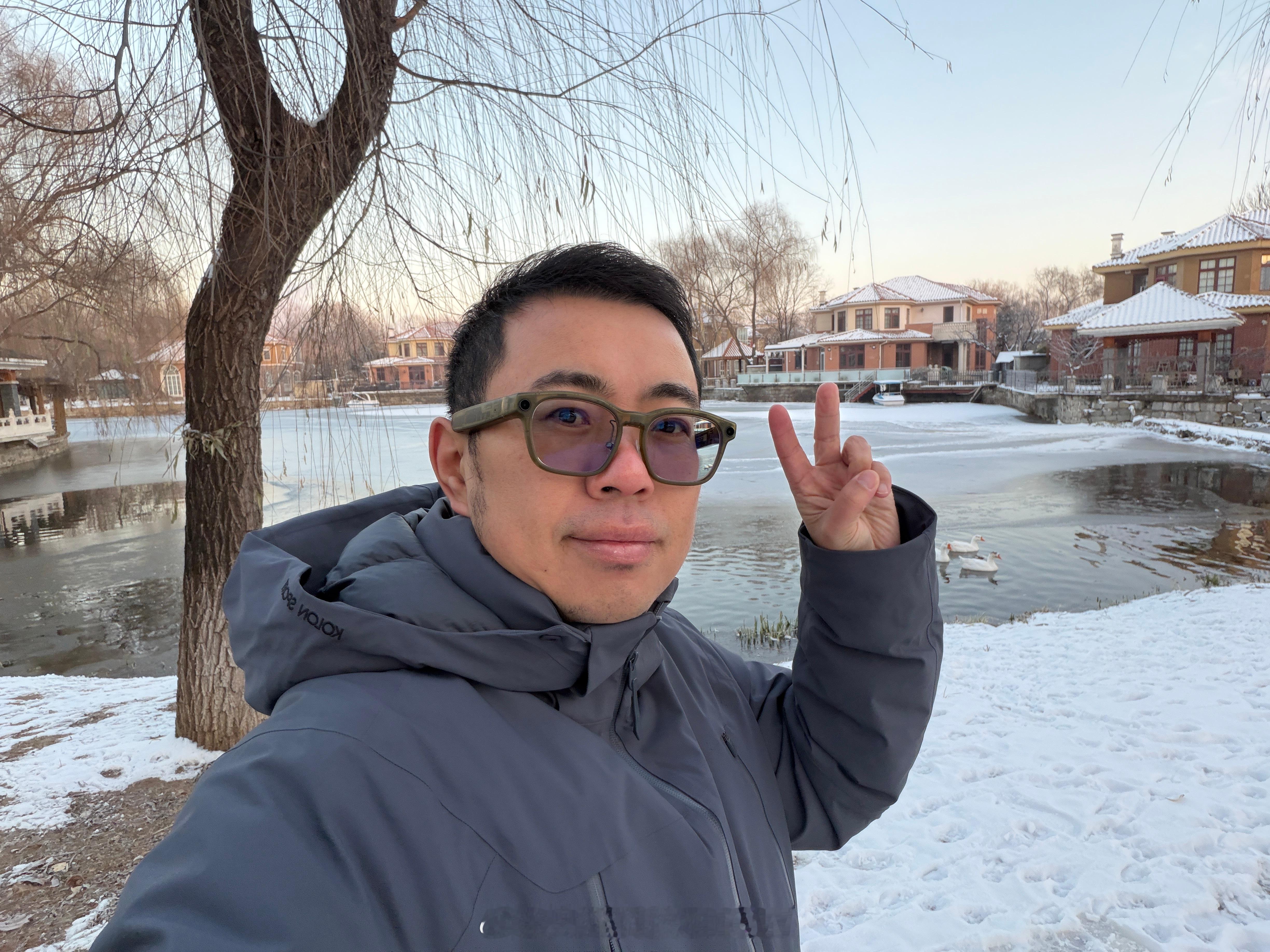 理想ai眼镜livis 上头的效果如何？早上真是冷啊，零下7度，80%的电，我拍