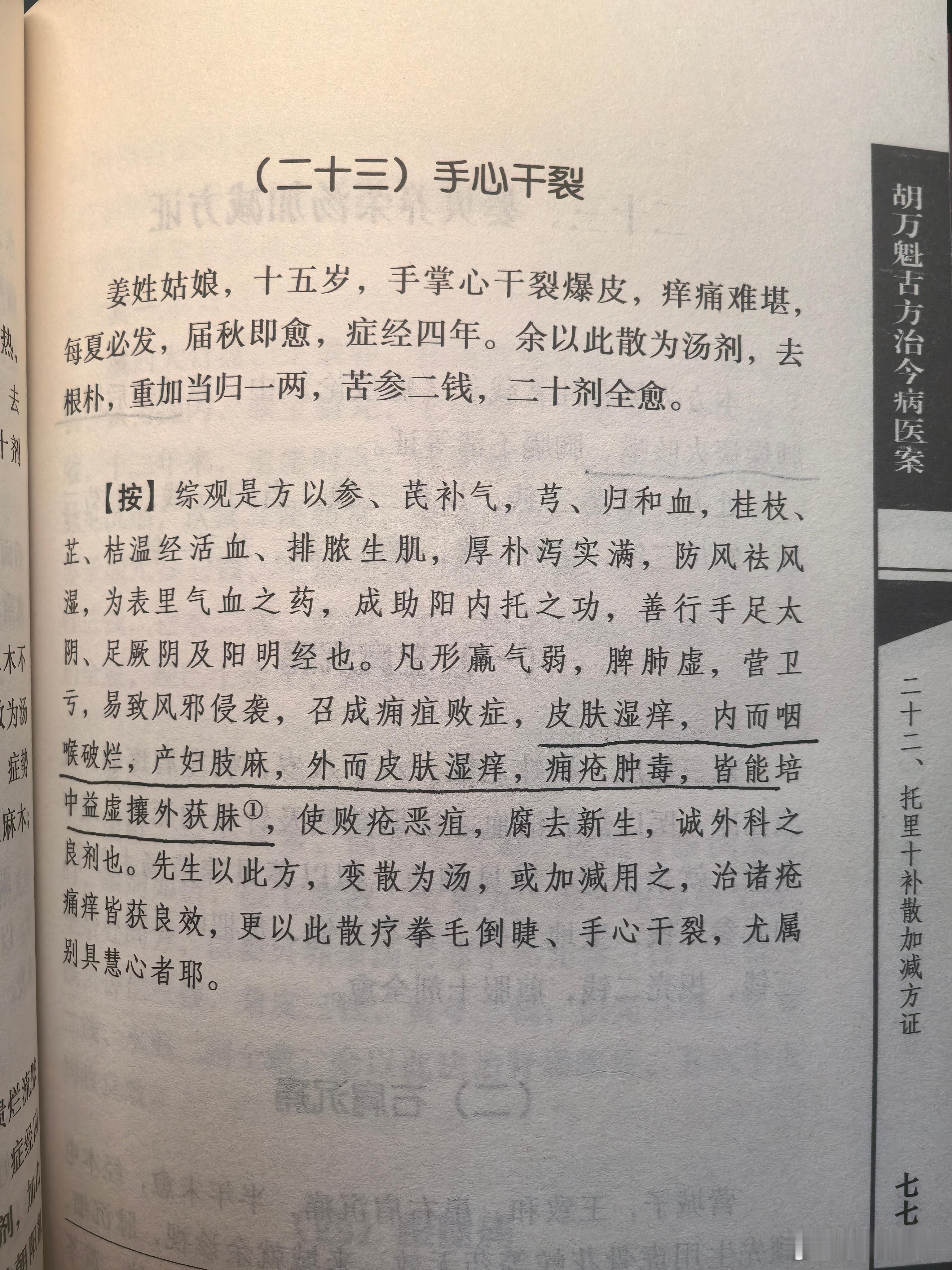 凡形赢气弱，脾肺虚，营卫亏，易致风邪侵袭，召成痈疽败症，皮肤湿痒，内而咽喉破烂，
