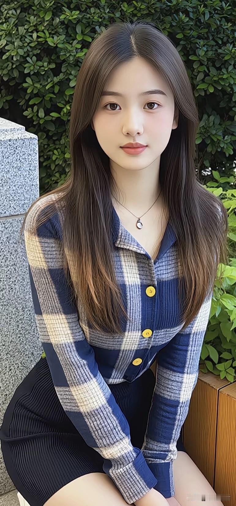 格子衫好可爱！