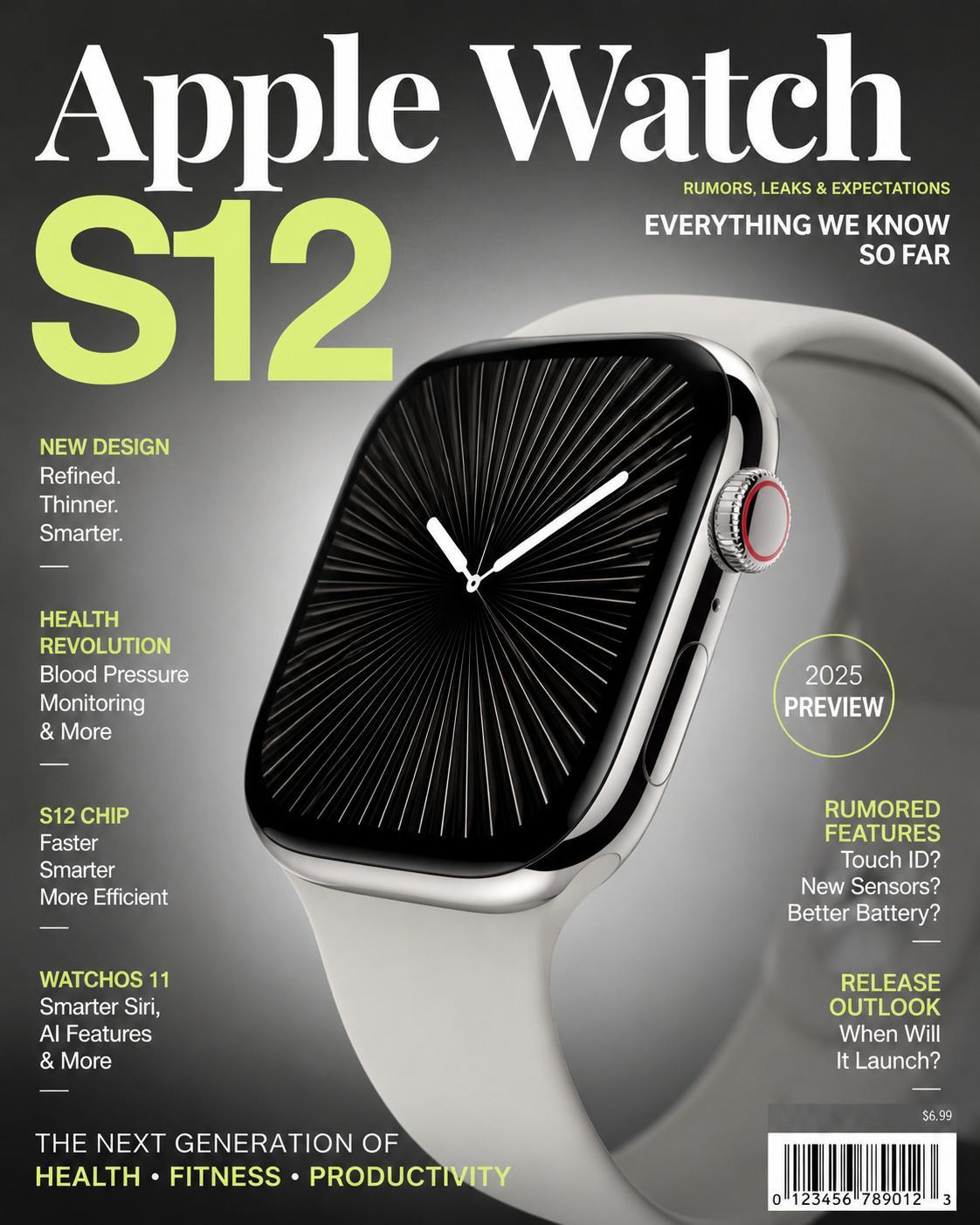 AppleWatchS12前瞻全新芯片，新增高血压提醒功能，陶瓷版有望回归，续航
