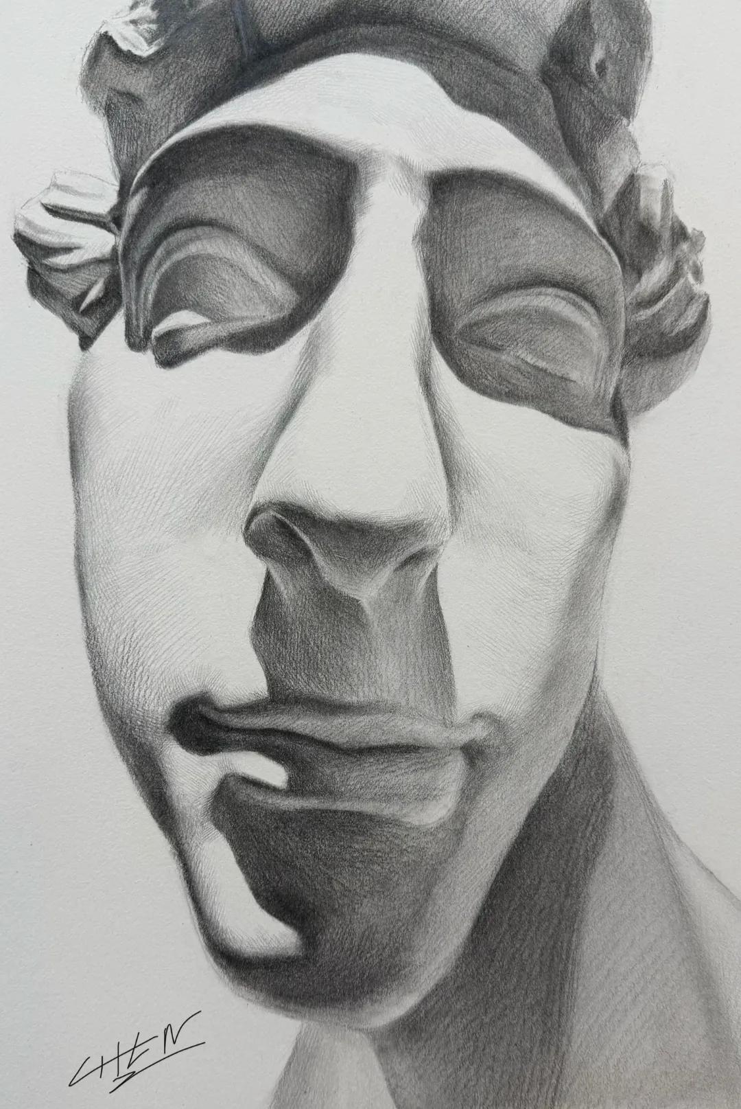 第一次画大卫，总觉得不对劲，哪里出问题了呢？