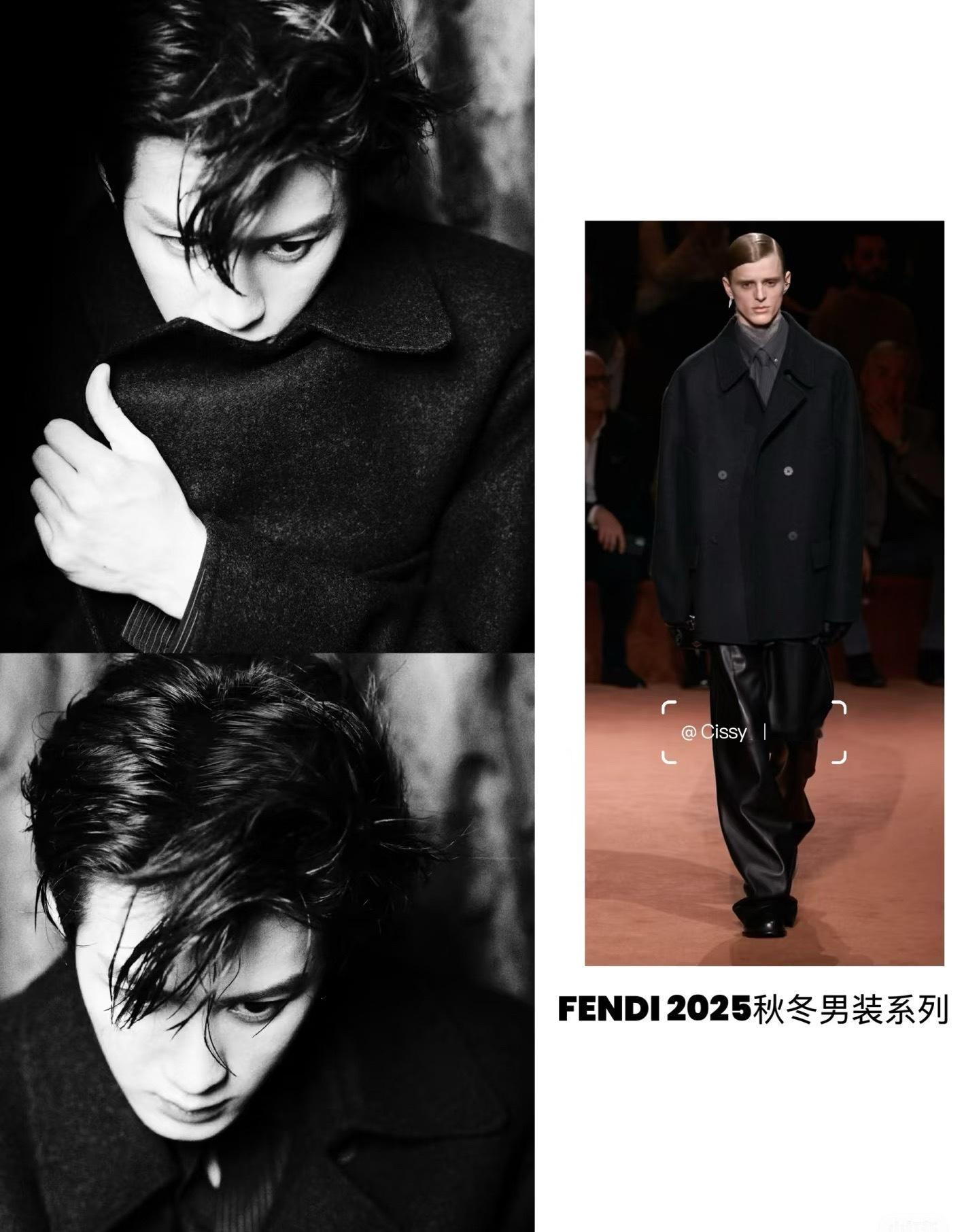 檀健次米兰大片身着FENDI2025秋冬男装系列 ​​​