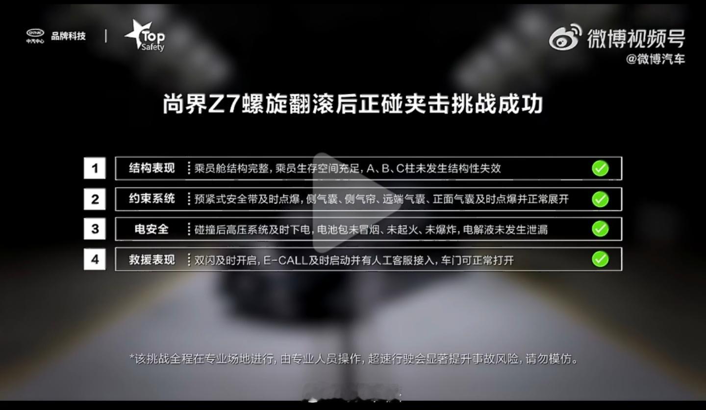 尚界z7行业首测螺旋翻滚夹击碰撞 尚界Z7这次极限安全测试真的太硬核，螺旋翻滚再