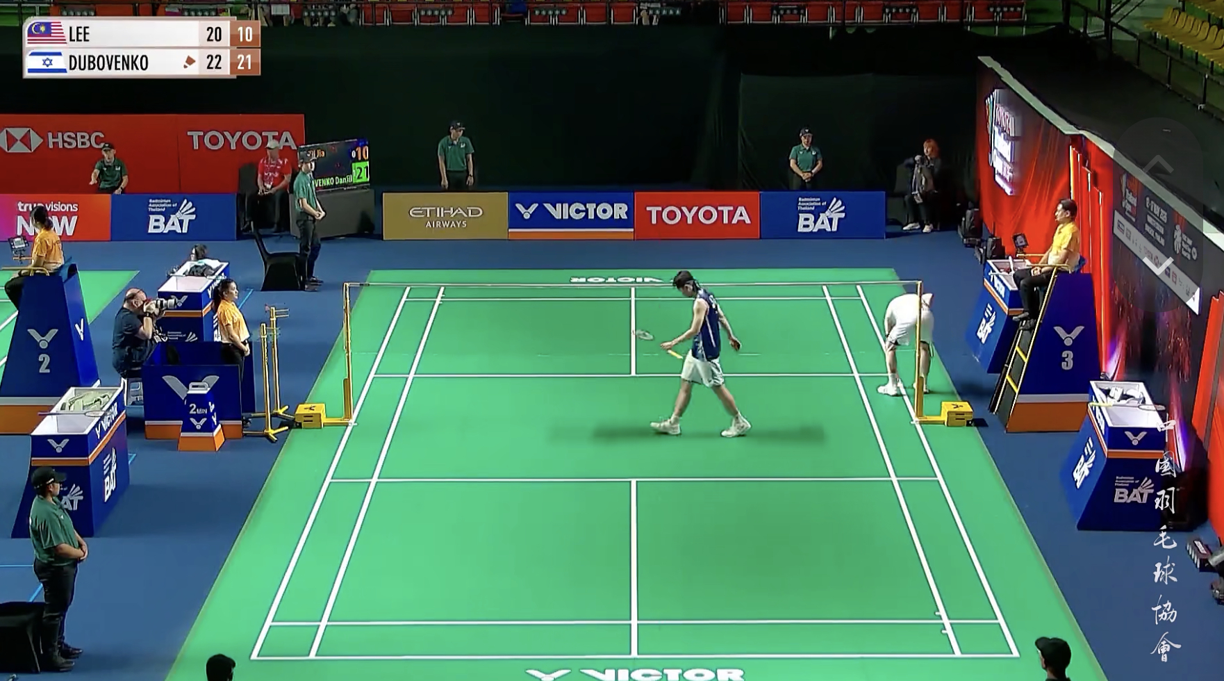 杜博文科🇮🇱 22-20、21-10 🇲🇾李梓嘉下轮：周天成 vs 🇮