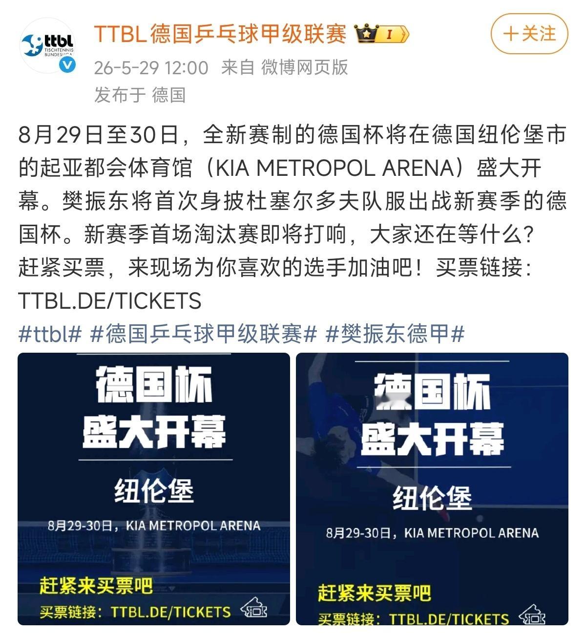 樊振东亮相新赛季德国杯宣传海报！好奇是怎么样的一个全新赛制？