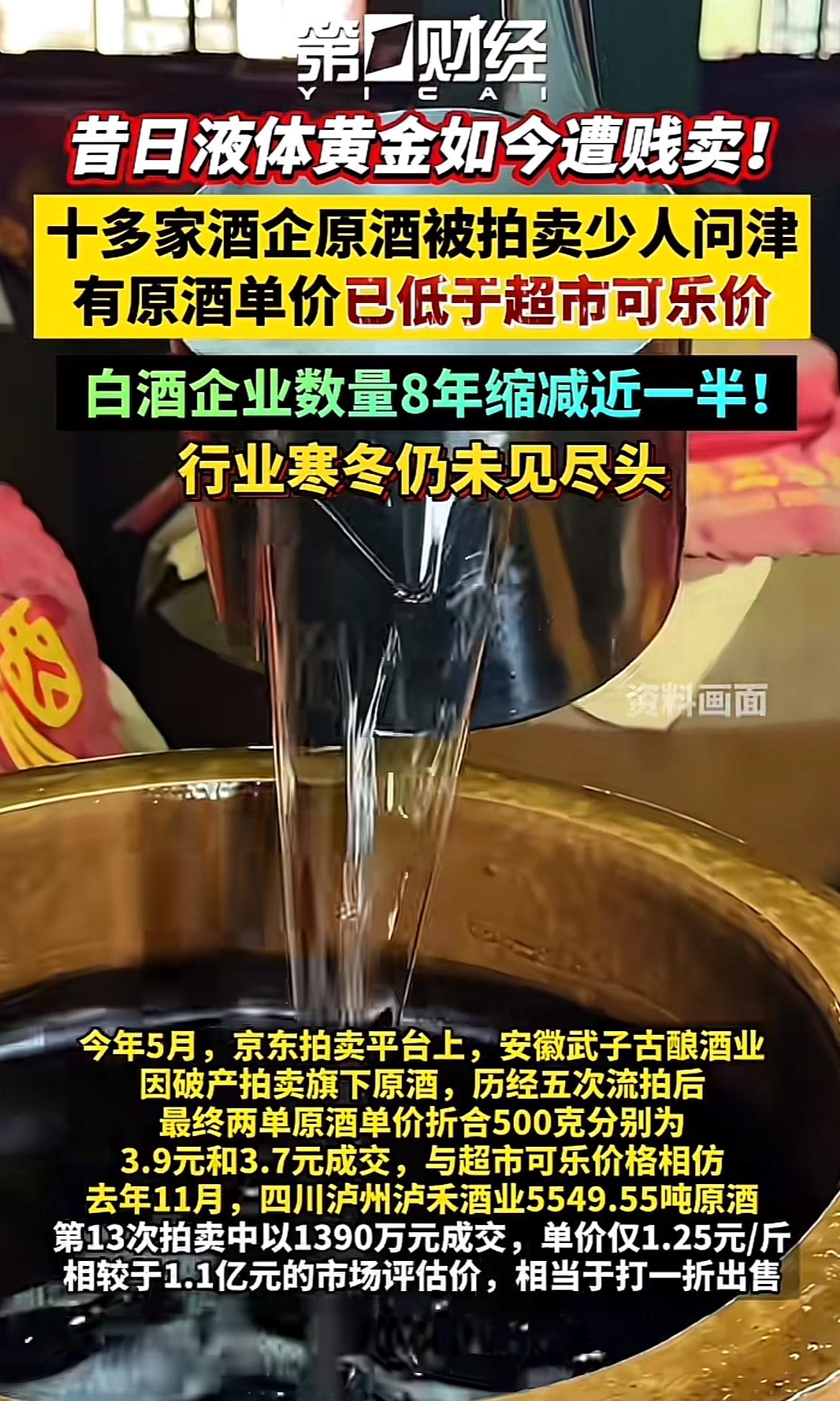 曾经被奉为“液体黄金”的白酒，如今却陷入困境。我爸2019年囤的茅台，现在出手要