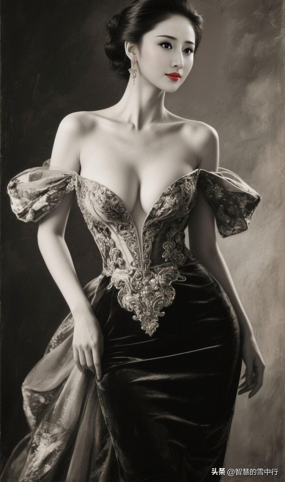 复古丝绒裙yyds💃
 
谁懂啊！这支复古黑金丝绒裙真的美到失语✨
露肩设计+