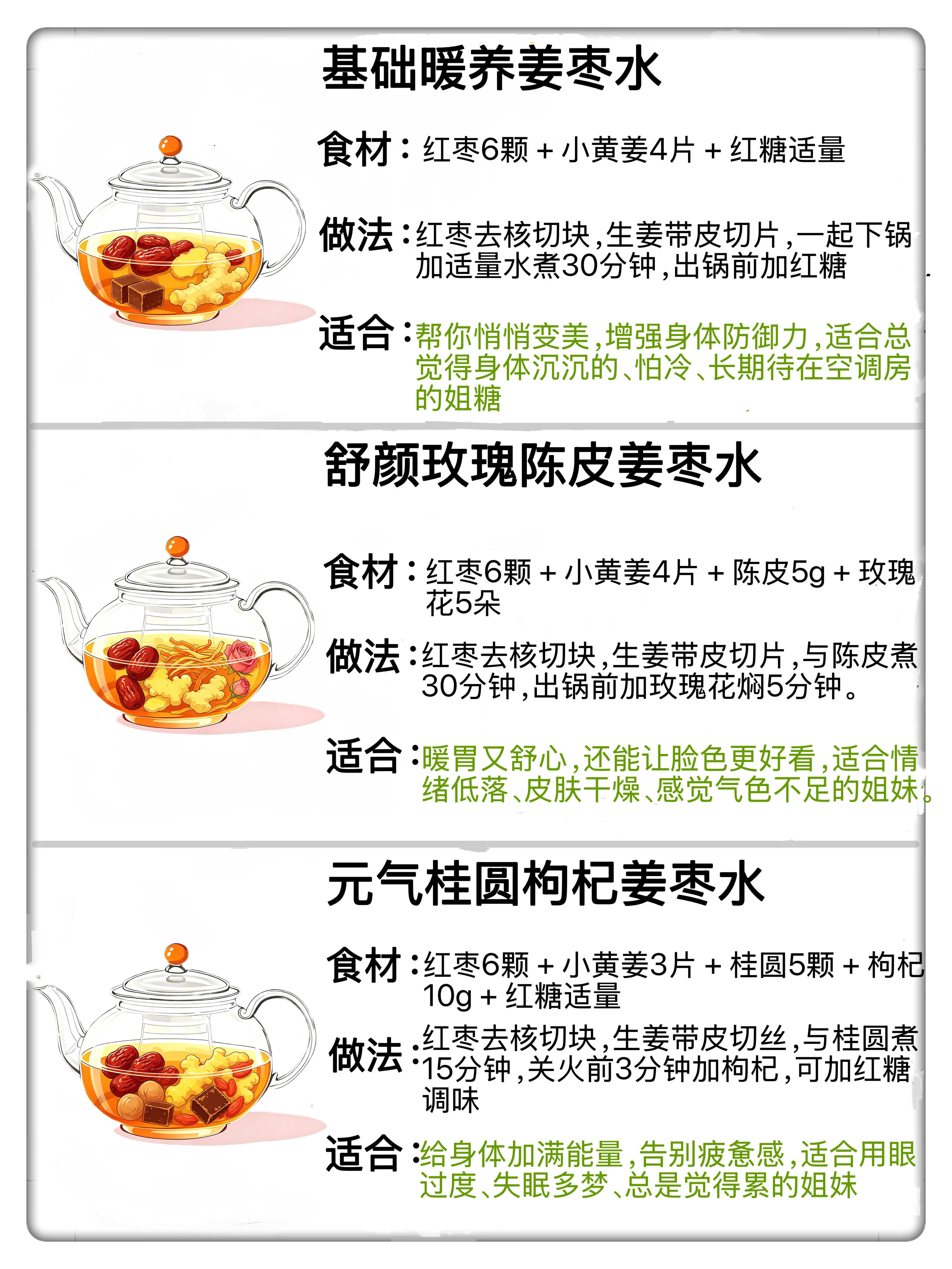 九款姜枣养生茶｜告别虚冷疲惫❗️ 