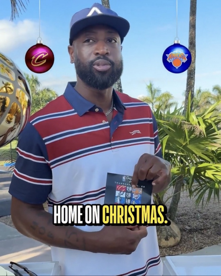 韦德预测圣诞大战胜负：尼克斯雷霆勇士掘金主场赢 火箭客胜湖人