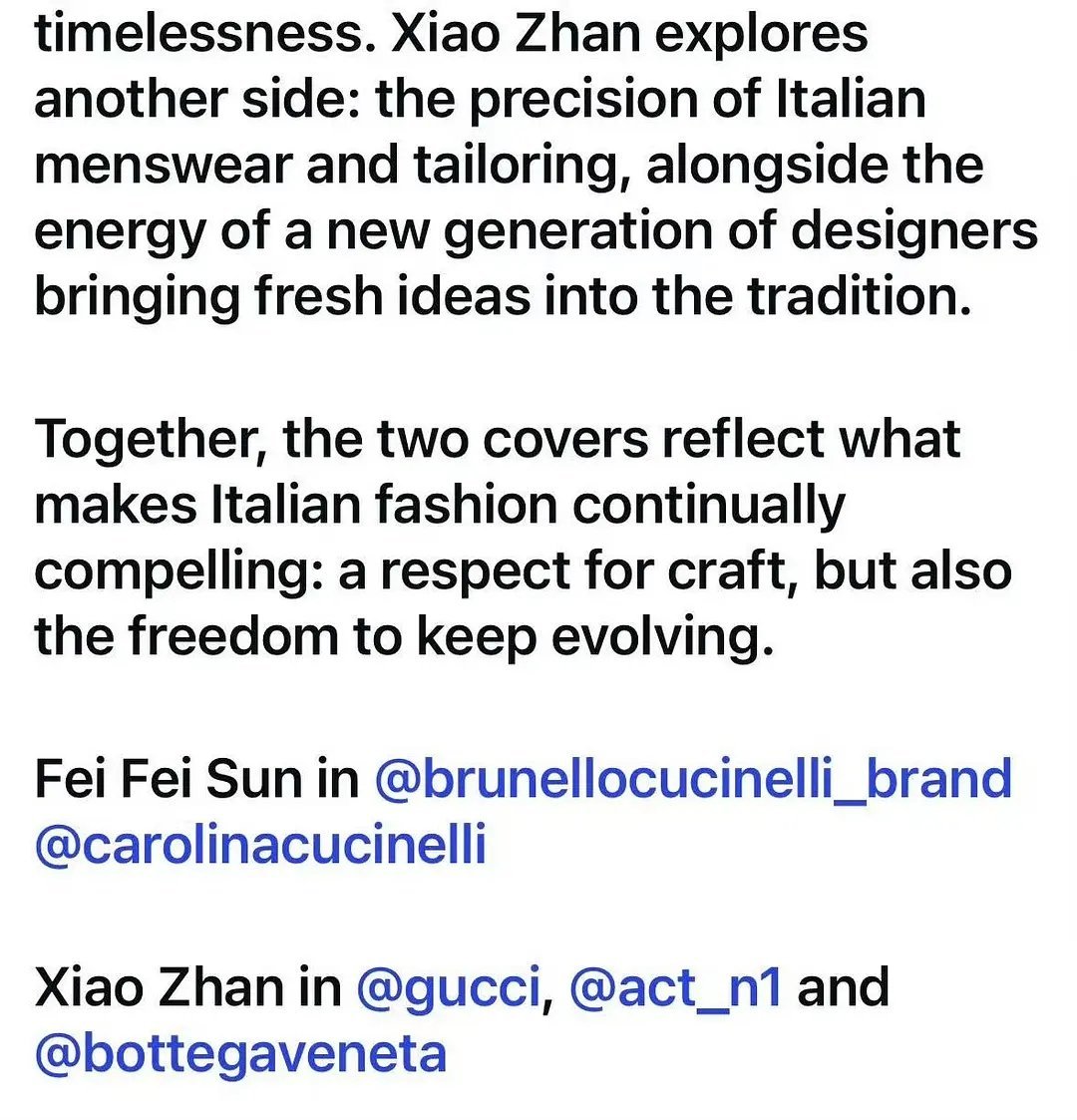 刘冲ins宣布：Vogue银十邀封肖战，并由Gucci 、ACT N°1、Bot