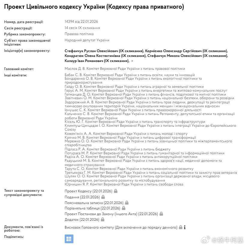 乌克兰提议将女孩结婚年龄降至 14 岁。新乌克兰民法草案已公布，其中第 1478