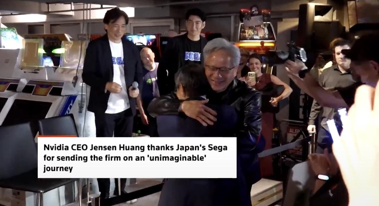 黄仁勋在东京会见了自己的大恩人，前世嘉首席执行官入间二郎和游戏设计师铃木裕，感谢