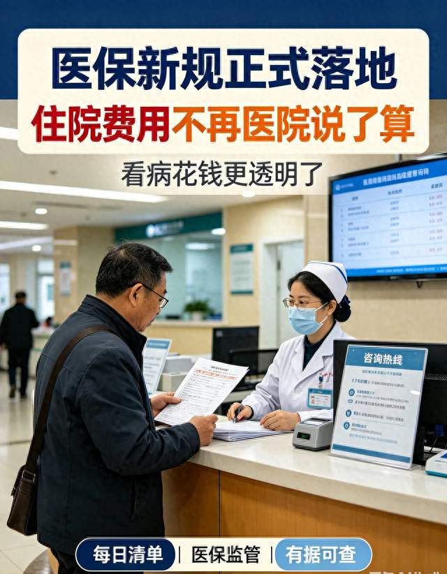 医保新规正式落地！住院费用不再医院说了算，看病花钱更透明了