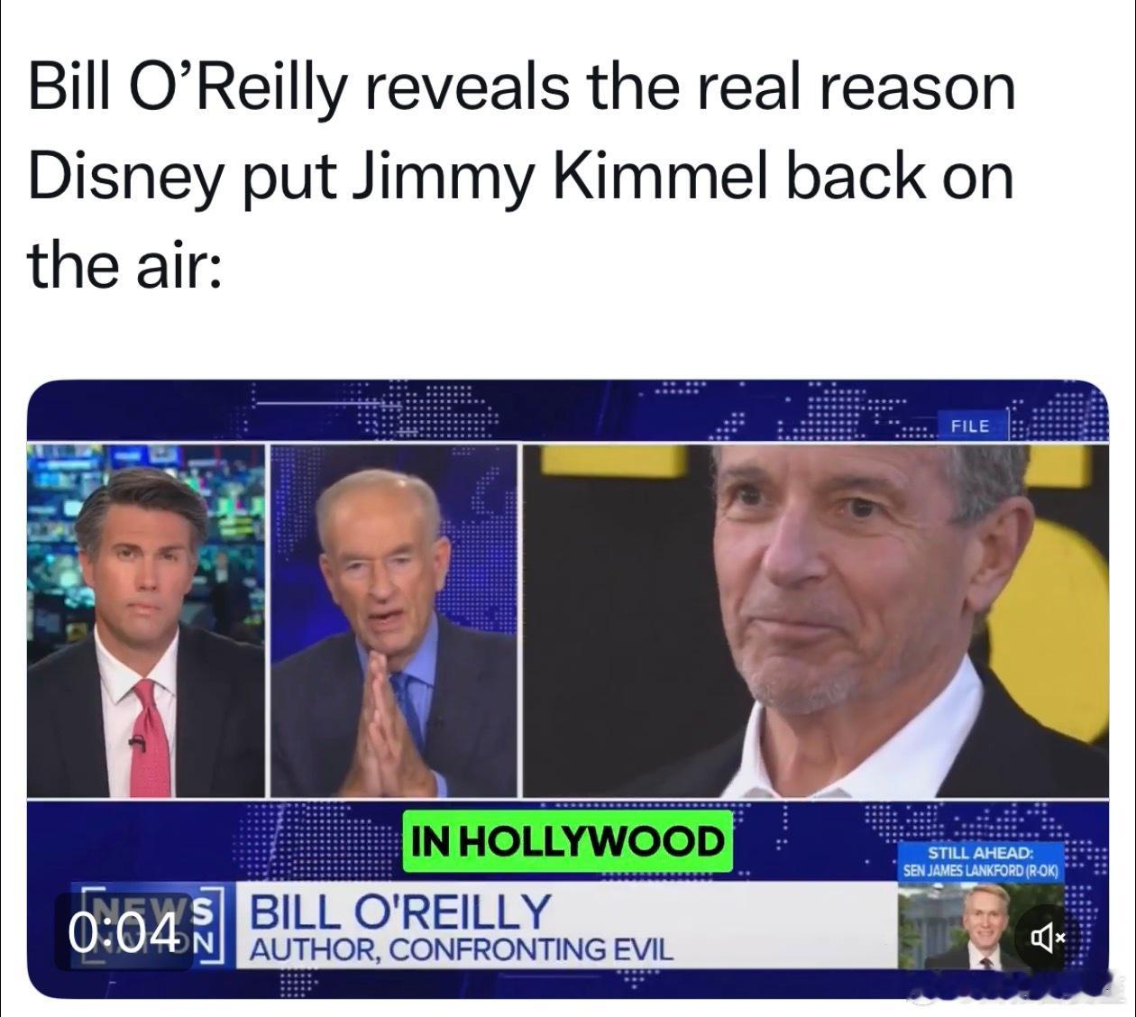 美国右翼媒体名人，在右翼新闻节目，解释ABC台迅速恢复Jimmy Kimmel脱
