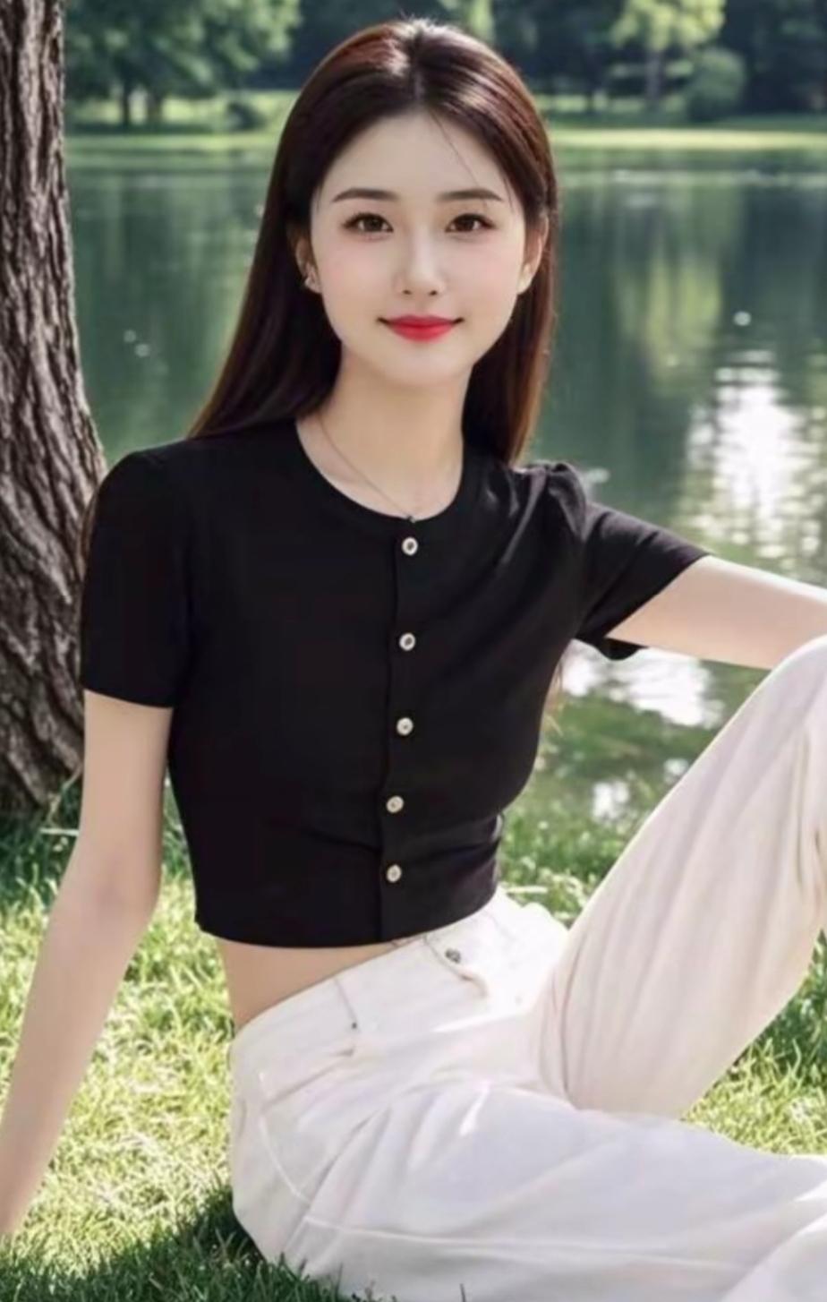 夏日清新穿搭，T恤+白裤子，简约又时尚！简约衬衫配裤子 简约黑T恤穿搭