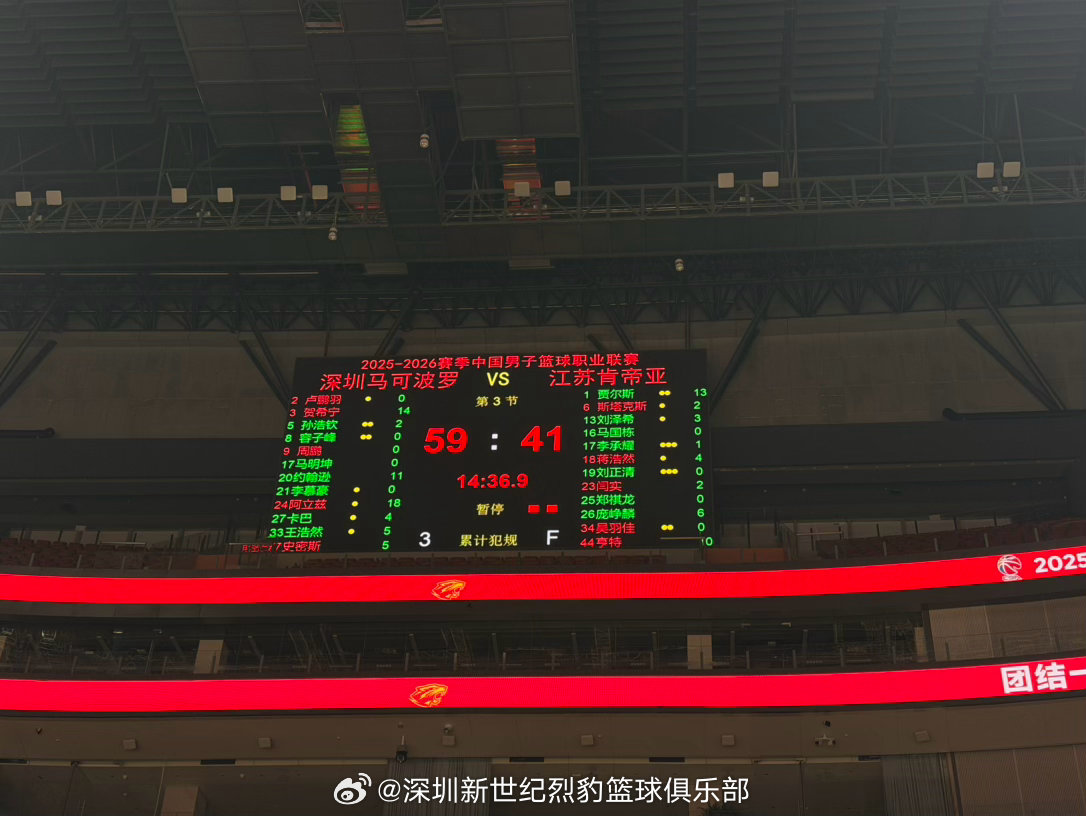 深圳男篮vs江苏男篮 半场战罢，深圳59:41暂时领先深圳马可波罗深圳新世纪烈豹