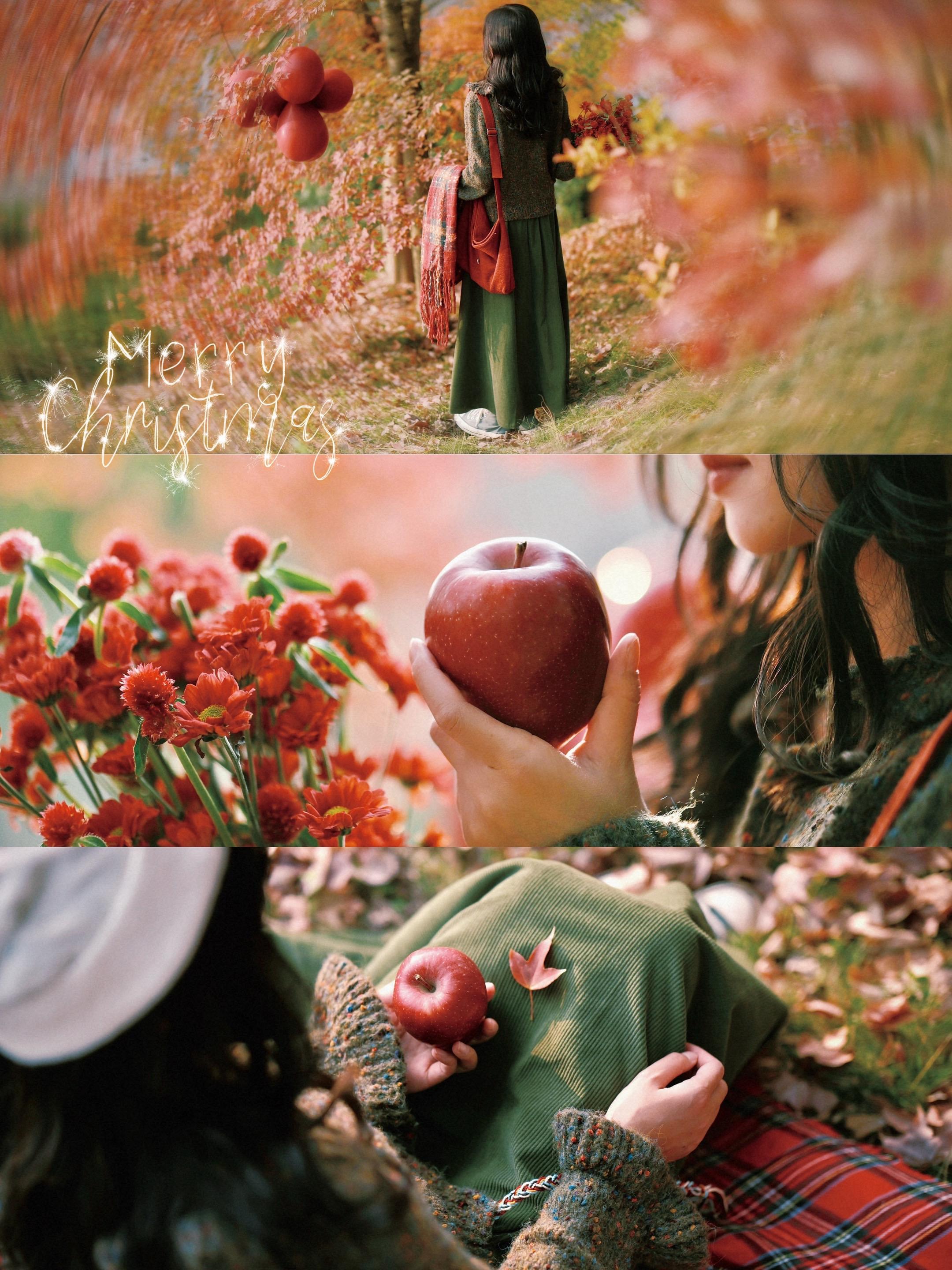 森系圣诞风🎄🍎拍出文艺电影感。最近秋景正盛 而周边也逐渐有了圣诞季...