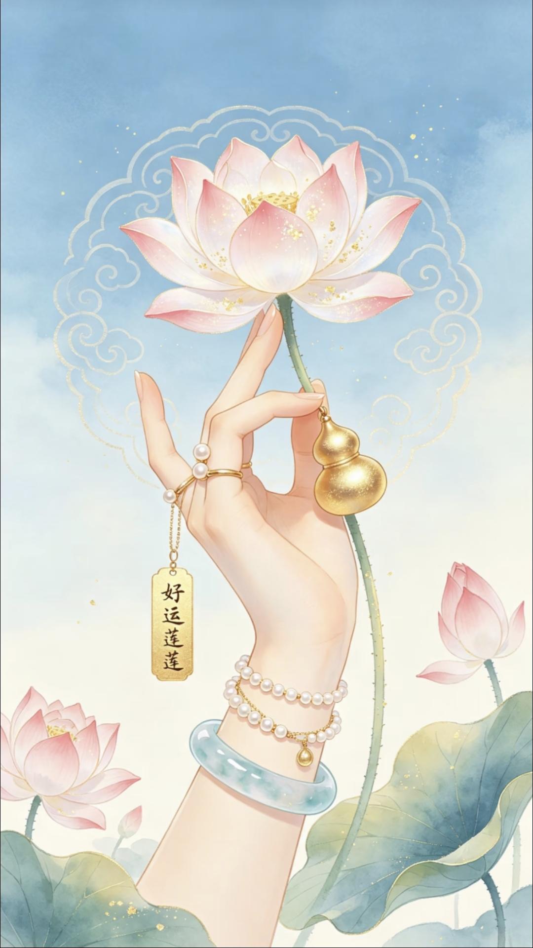 好💐运莲莲｜心想事成传统文化 春日生活打卡季 绘画