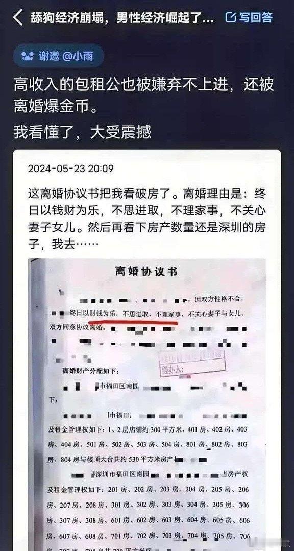 黑房东被妻子嫌弃不上进，离婚了[允悲] 