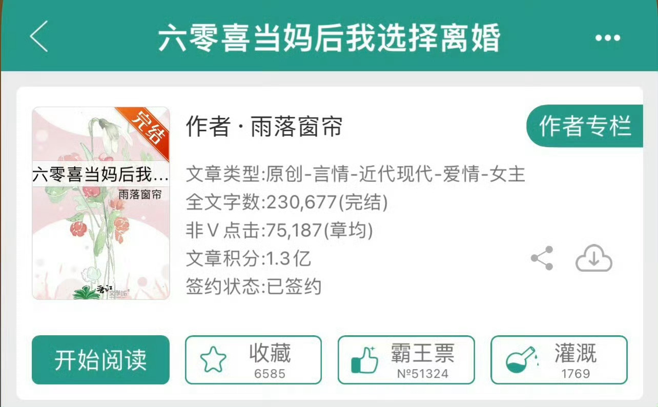 小说推荐：《六零喜当妈后我选择离婚》 作者:雨落窗帘简评：洒脱利落女主vs闷骚宠