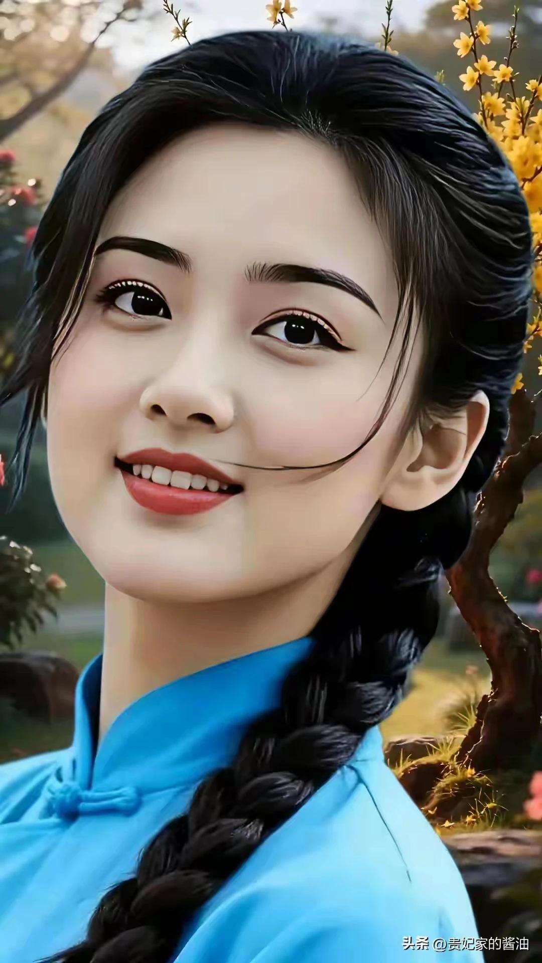 眉眼弯弯融暖意，
秋水潺潺情更浓。