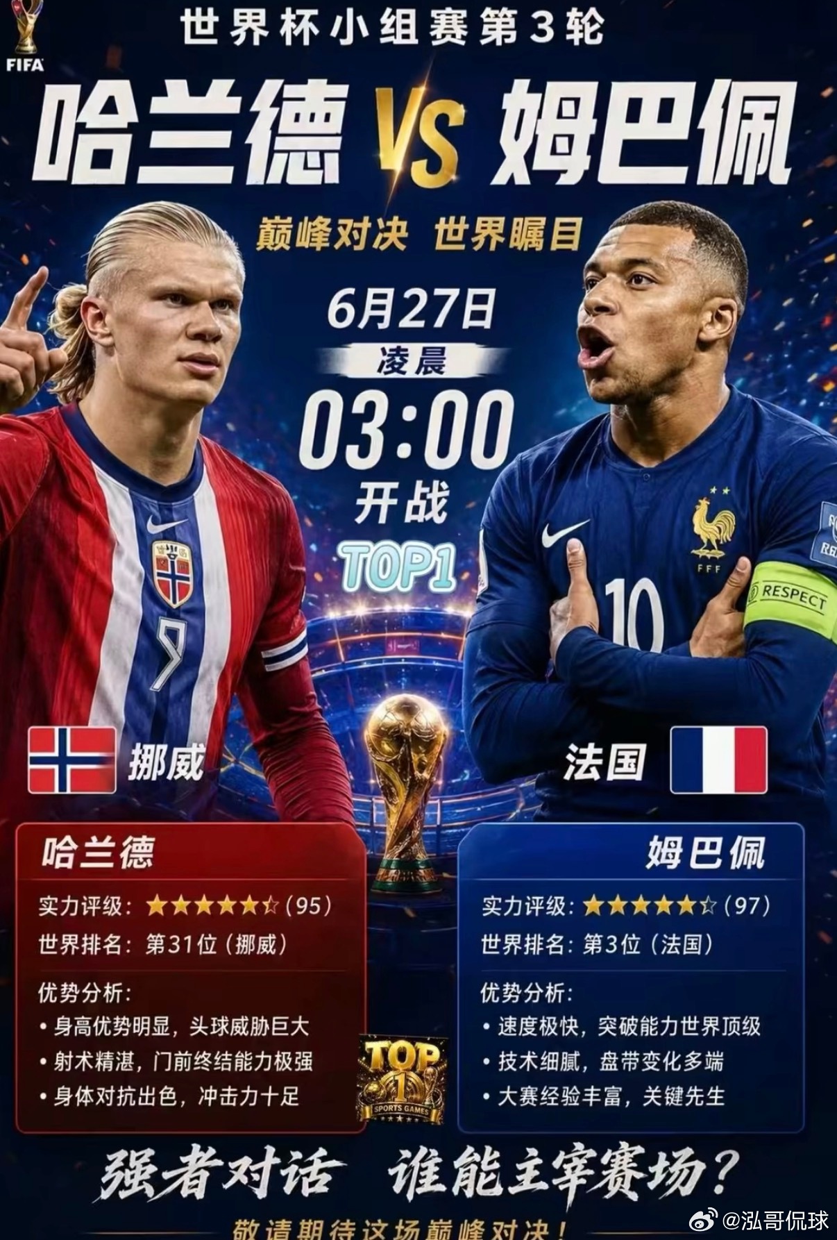 2026绿茵短剧影院·今夜即将上映🎞 第061幕：英雄相惜挪威 VS 法国故事