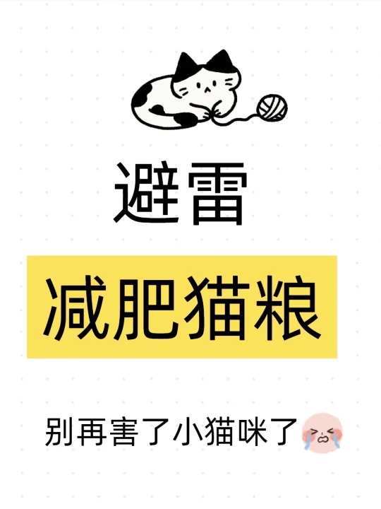 避雷减肥猫粮！别害了你家猫📢