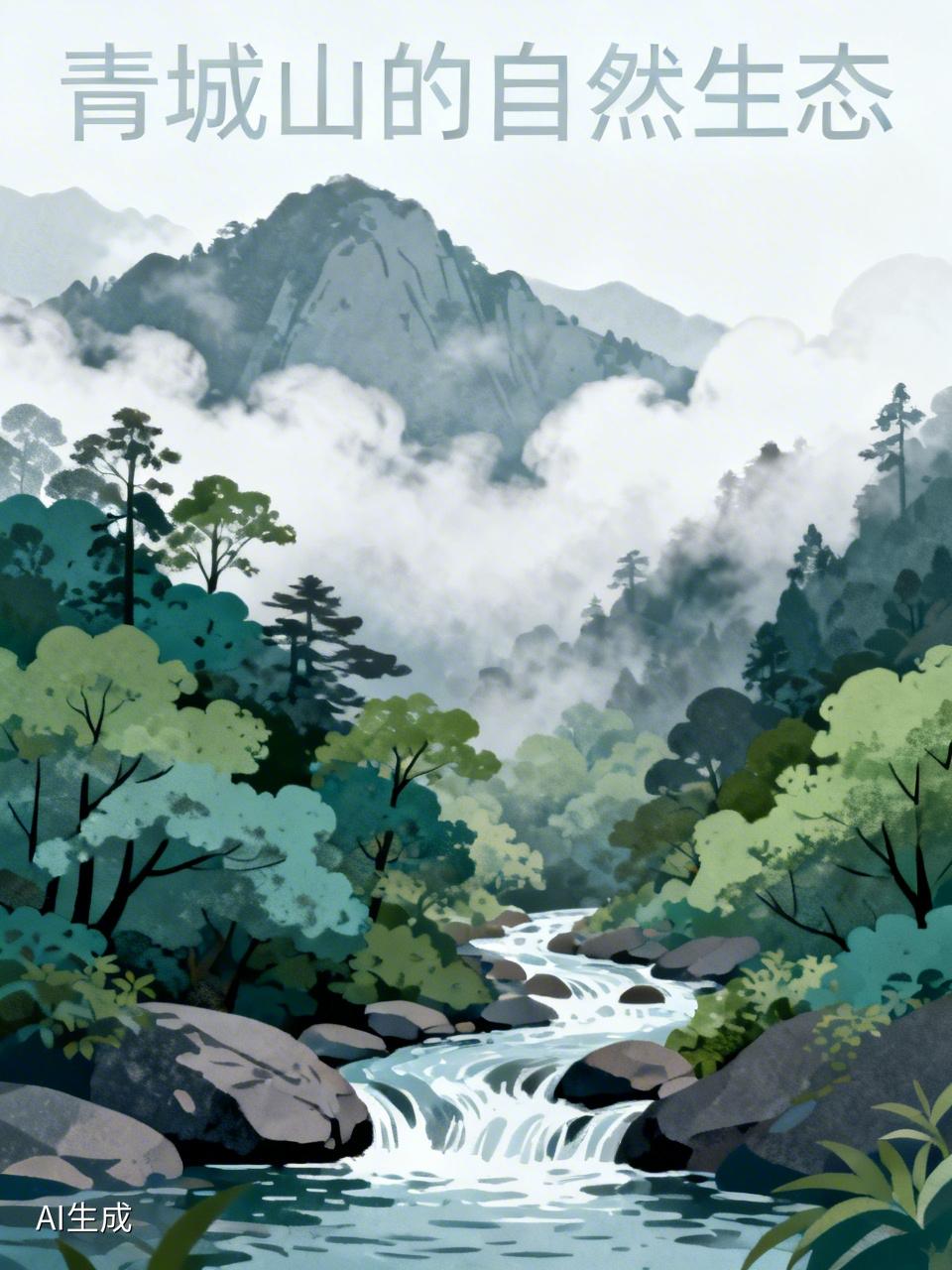 青城山的自然生态那叫一个绝！这里植被覆盖率超高，漫山遍野都是翠绿的树木，像银杏、