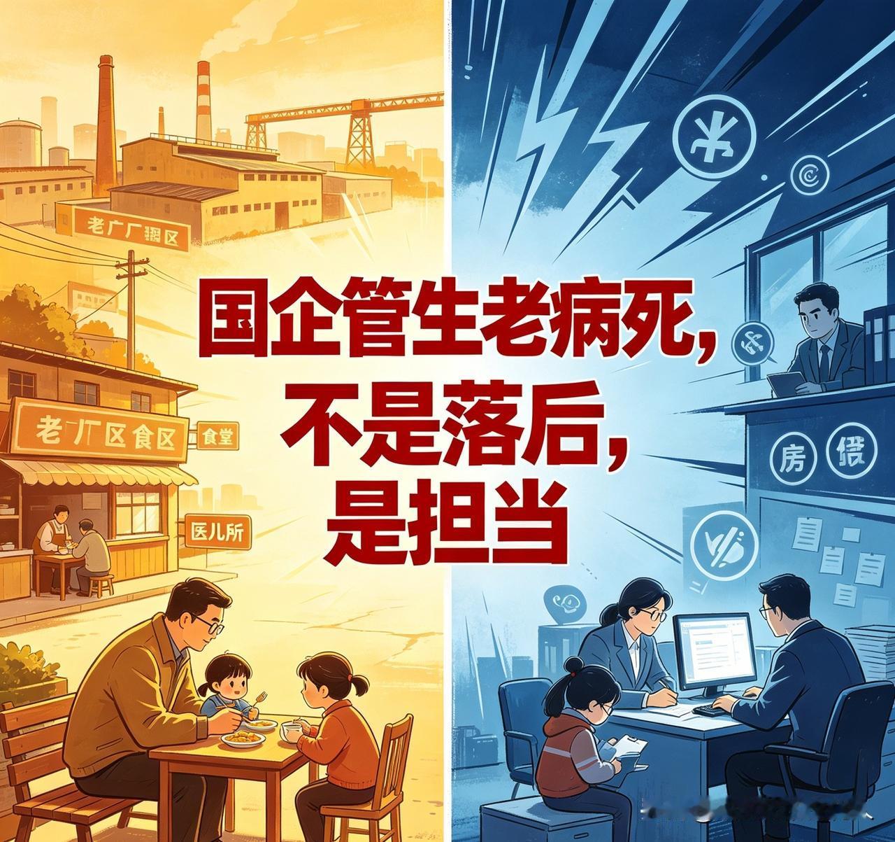 当年国企为什么要大包大揽，管职工的生老病死？
对比一下过去和现在，答案其实扎心又