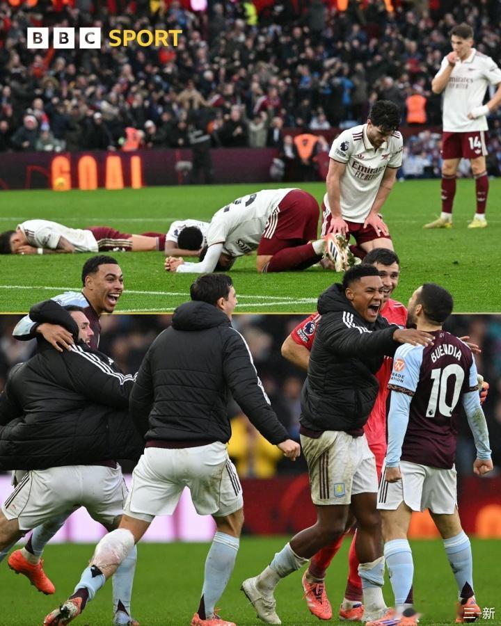 悲喜两重天！维拉绝杀后众生相：阿森纳众人跪倒，维拉疯狂庆祝 