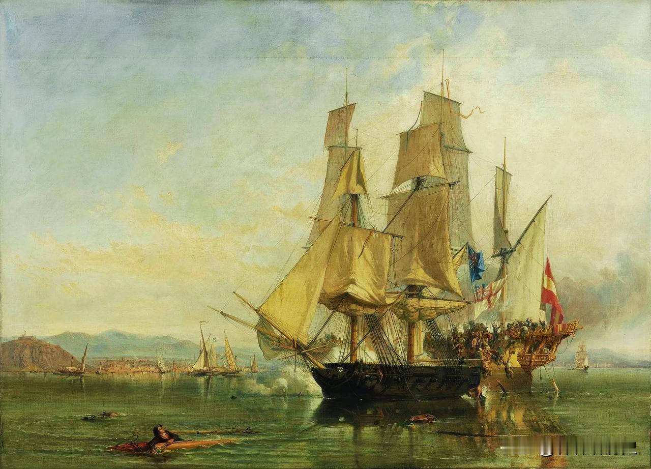 1801年5月6日，一场海战在14门火炮的英国海军双桅战船“迅捷号”与32门火炮