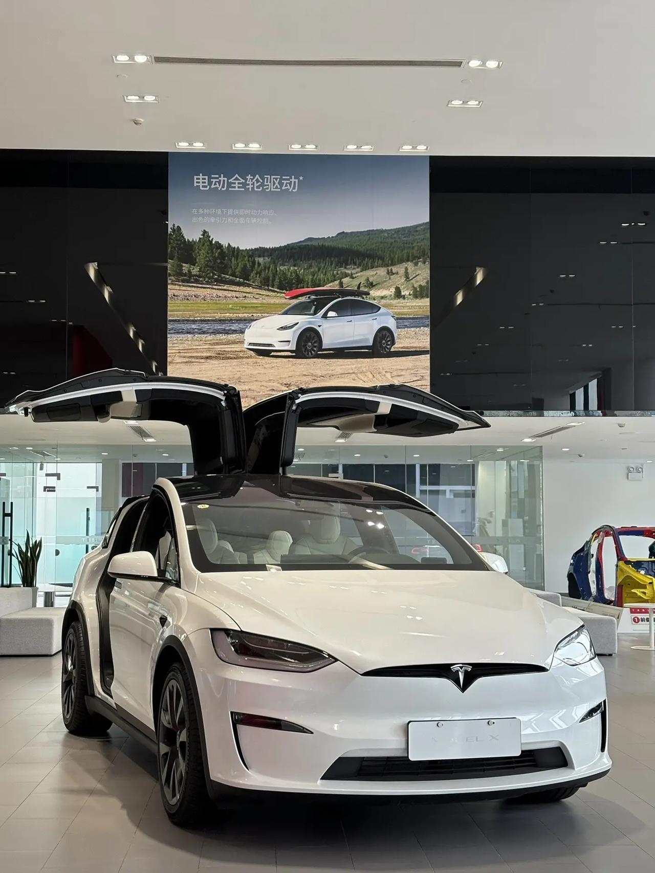 2017款Model X 100D长续航版，新车指导价约100万，现在二手32万
