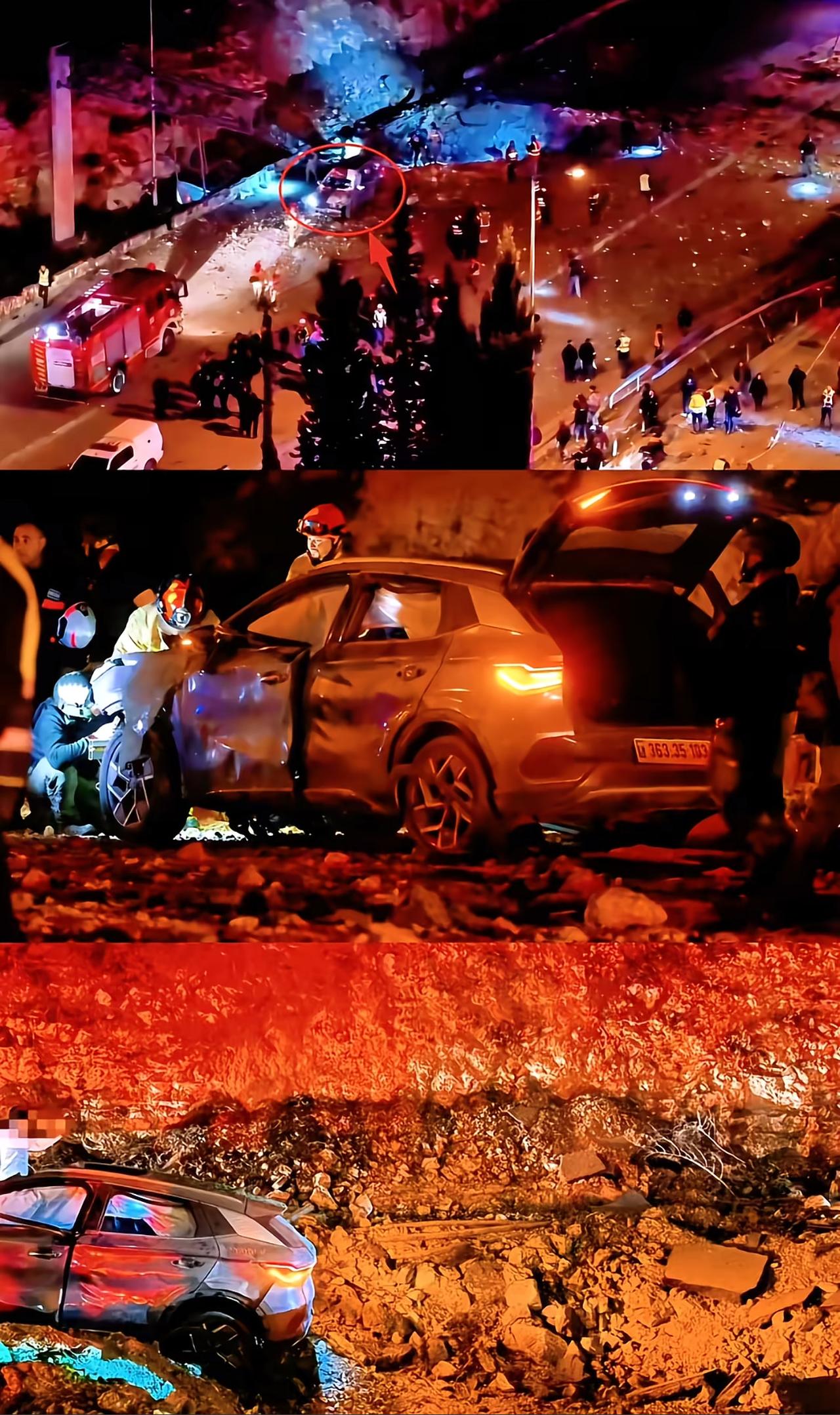 3月1日，以色列耶路撒冷附近发生导弹袭击，路面被炸出弹坑，多车受损。其中一辆比亚