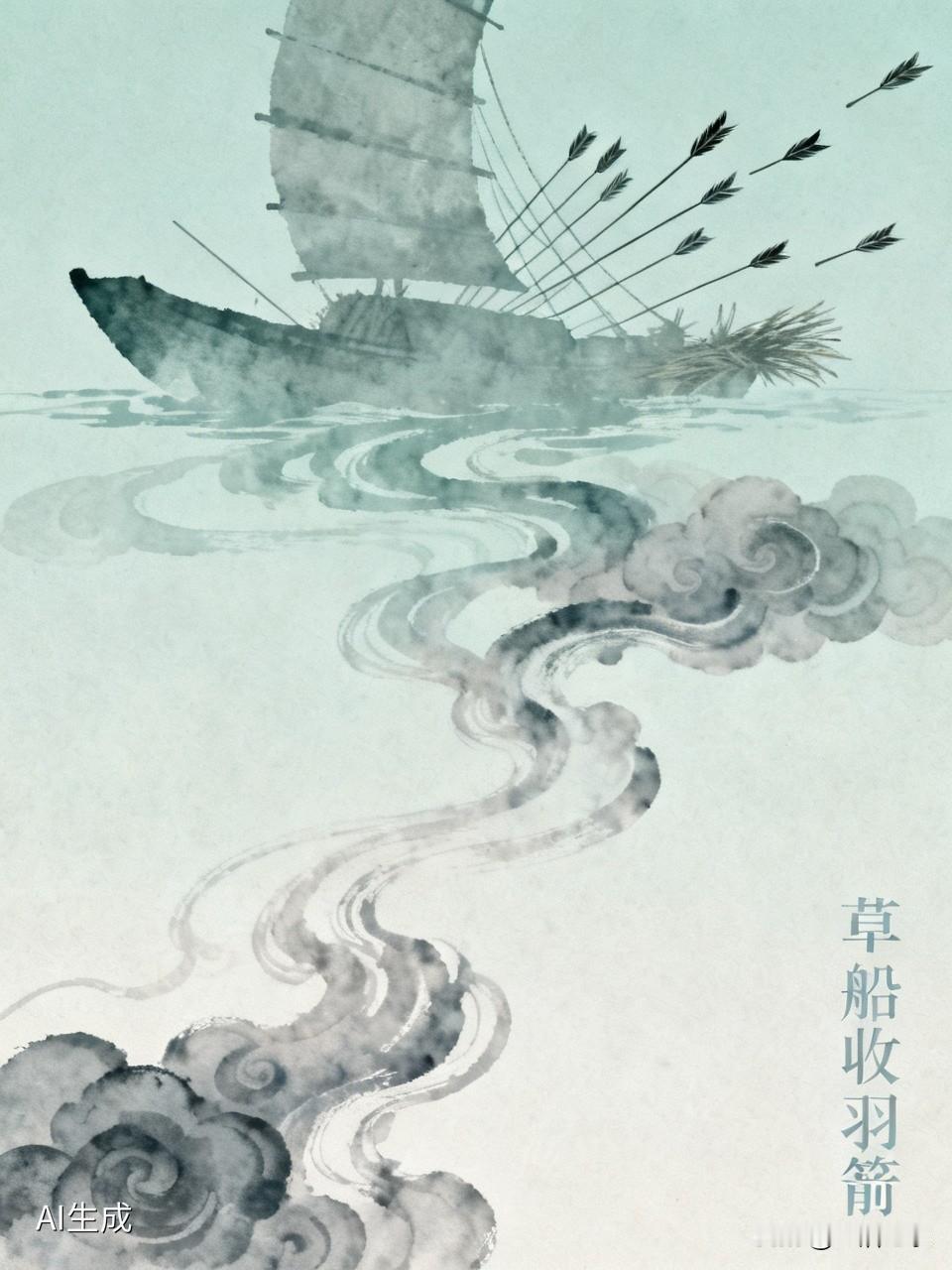 “妙算草船收羽箭，神智孔明借东风”，这两句简直把诸葛亮的神机妙算体现得淋漓尽致。
