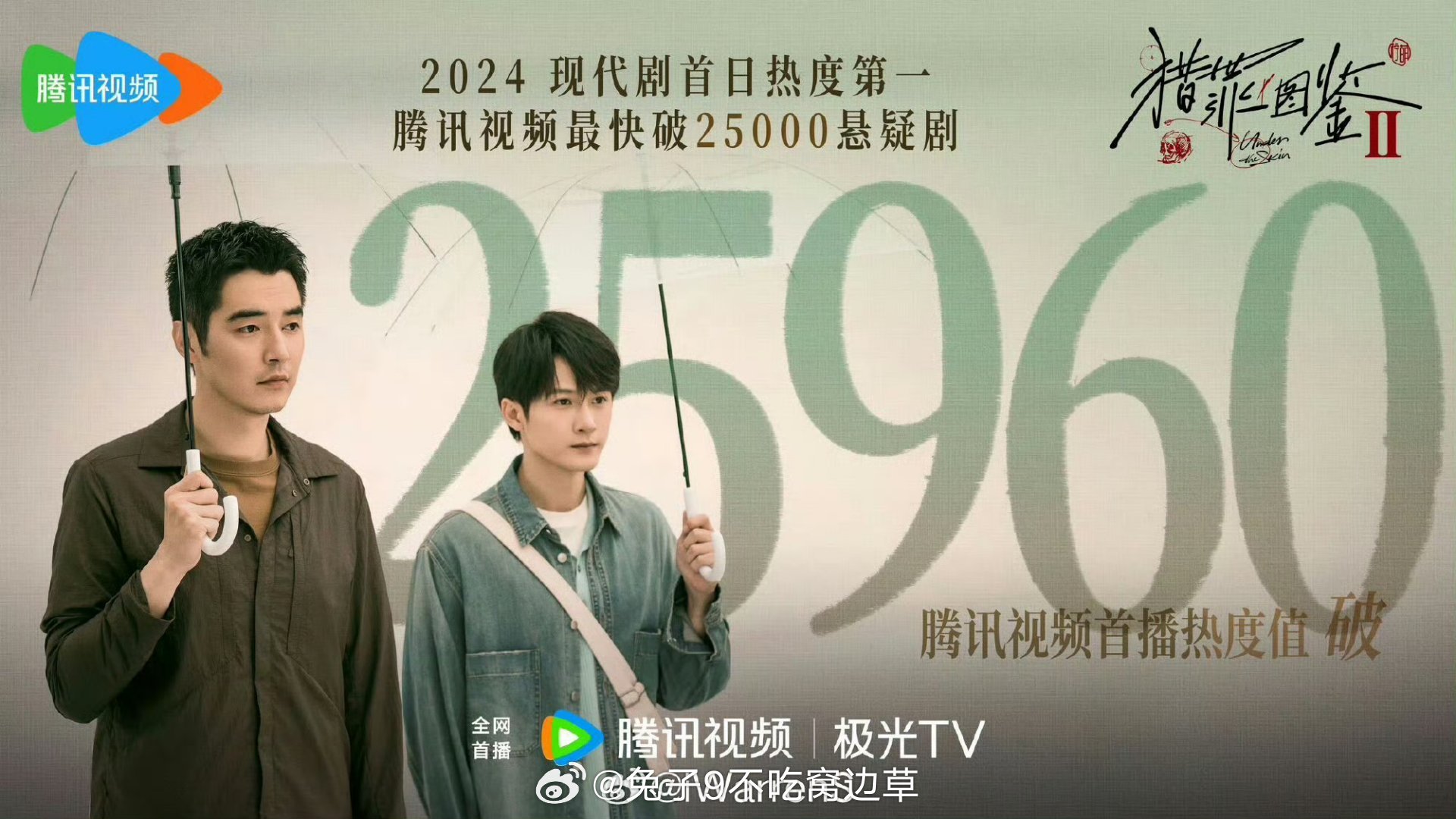 《猎罪图鉴2》热度破25960！2024现代剧首日热度第一🐧最快破25000的
