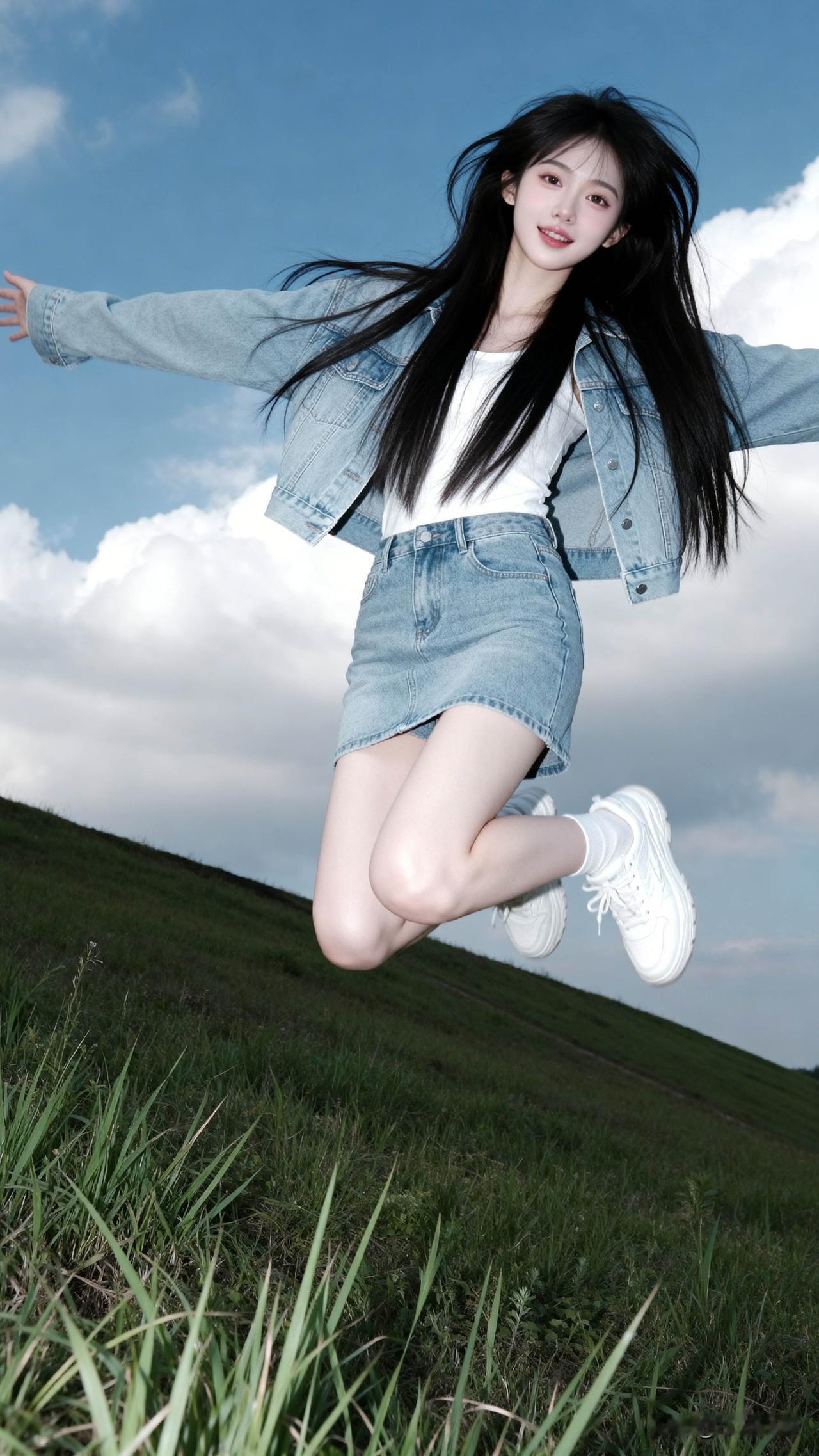 ：风起云涌处，阿妹跃然起[可爱]～谁又不想别人叫自己一声“靓妹啊”？[呲牙]