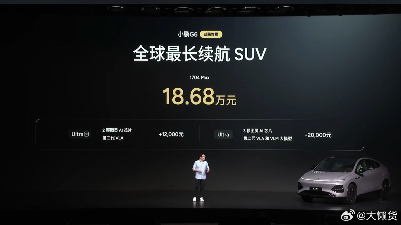 真·一步到位啊古希腊掌管sku的神嘛小鹏G6超级增程18.68万起