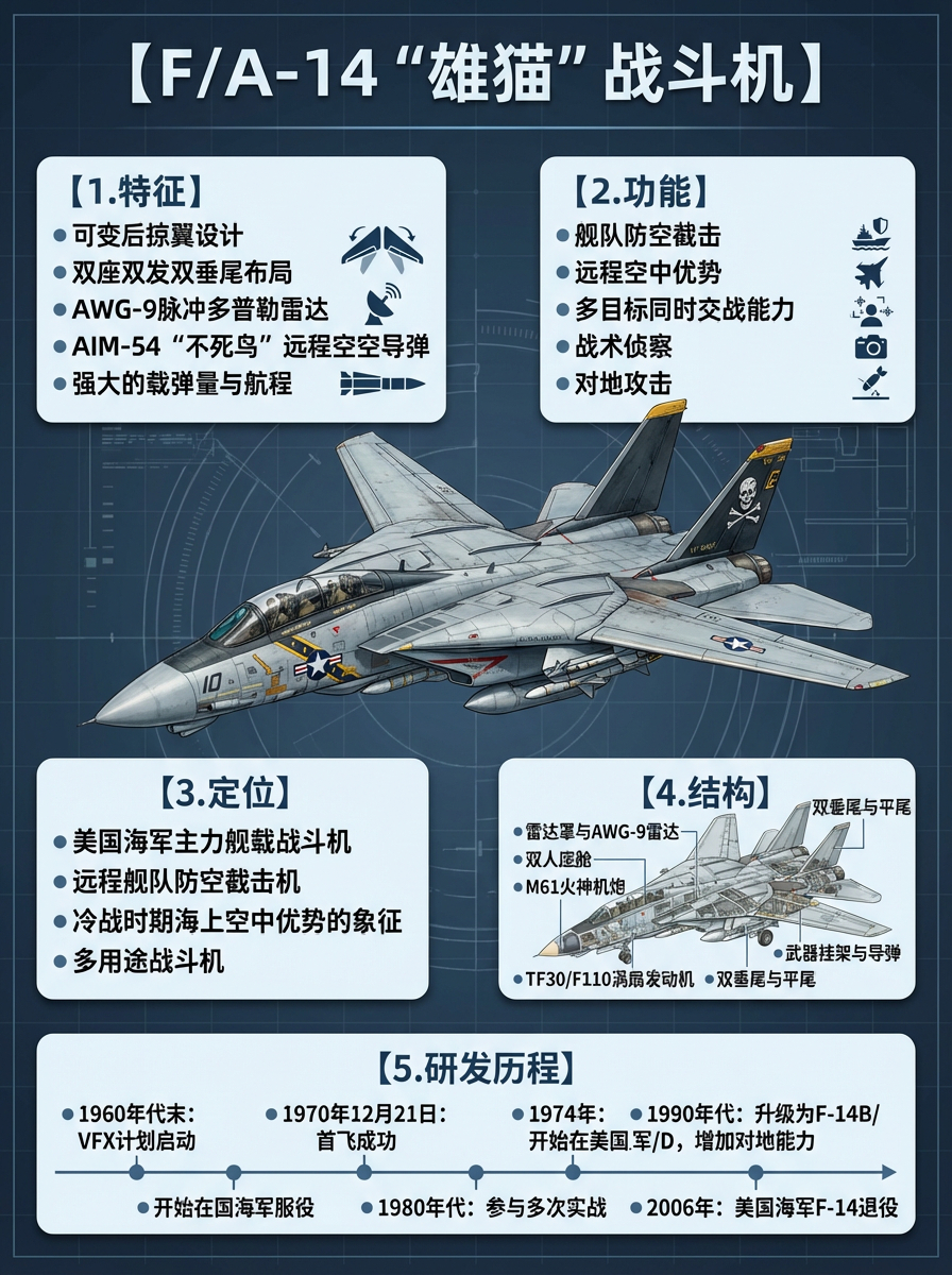 全球武器装备盘点 F/A-14“雄猫”战斗机F-14“雄猫”战斗机是美国格鲁门公