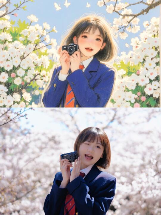 跟着漫画拍照｜樱花📷