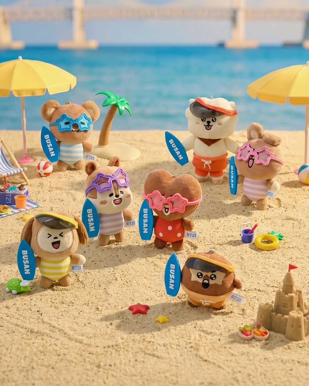 充满釜山度假感性的BT21🏖️🌊