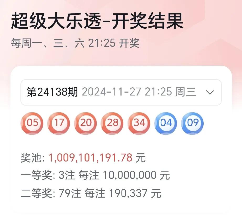 大乐透第24138期开出3注1000万元的一等奖，吉林，江西，山东各1注。

二