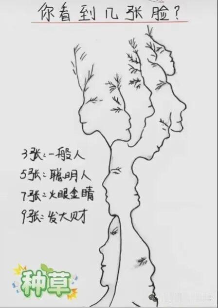 看图识脸？
图片上你能找到10张人脸吗，快来试试你的运气，看你属于哪一类？