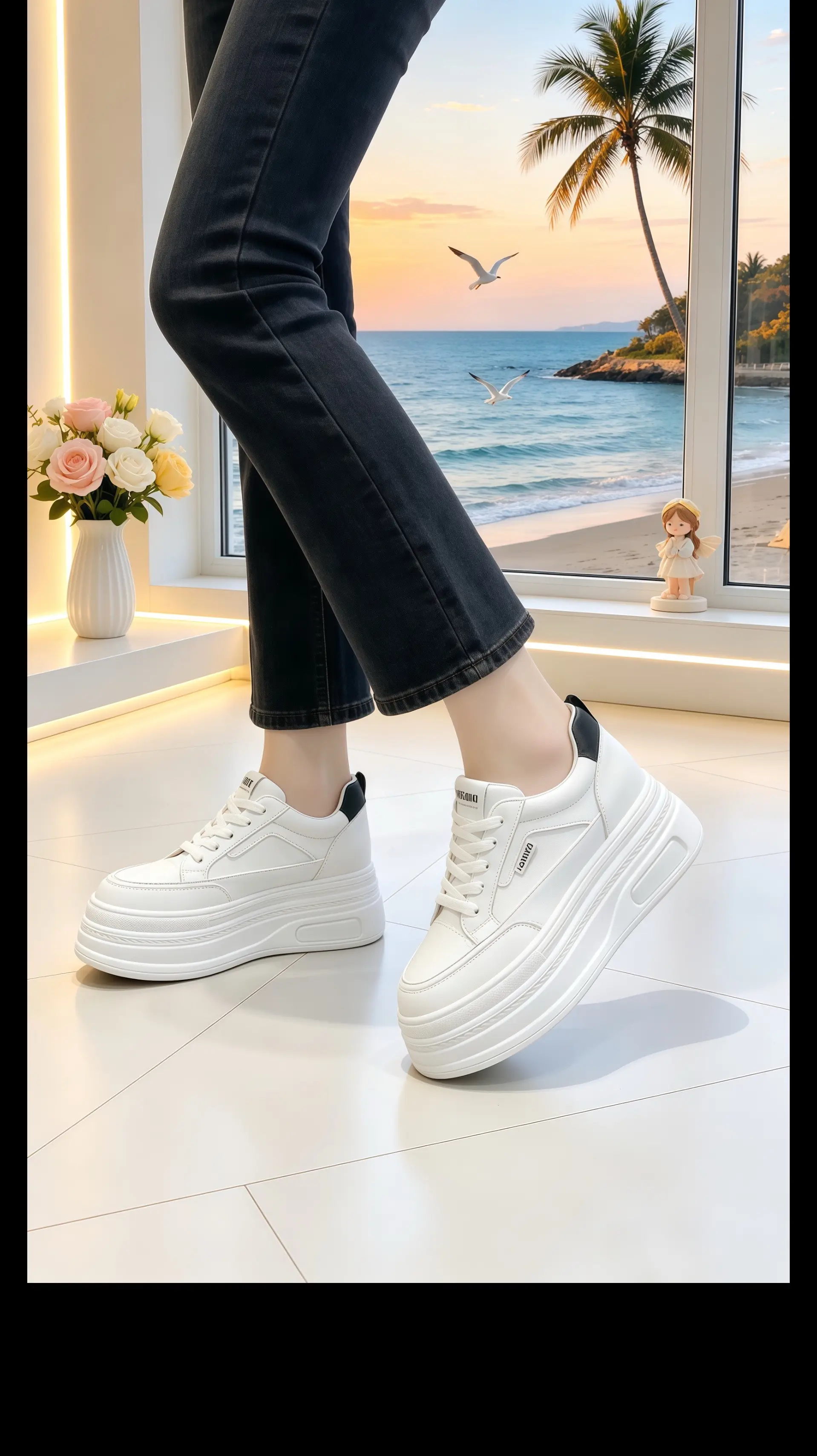 热点 小白鞋显高显瘦 显腿长的小白鞋 显高小白鞋 小白鞋怎么搭配好看