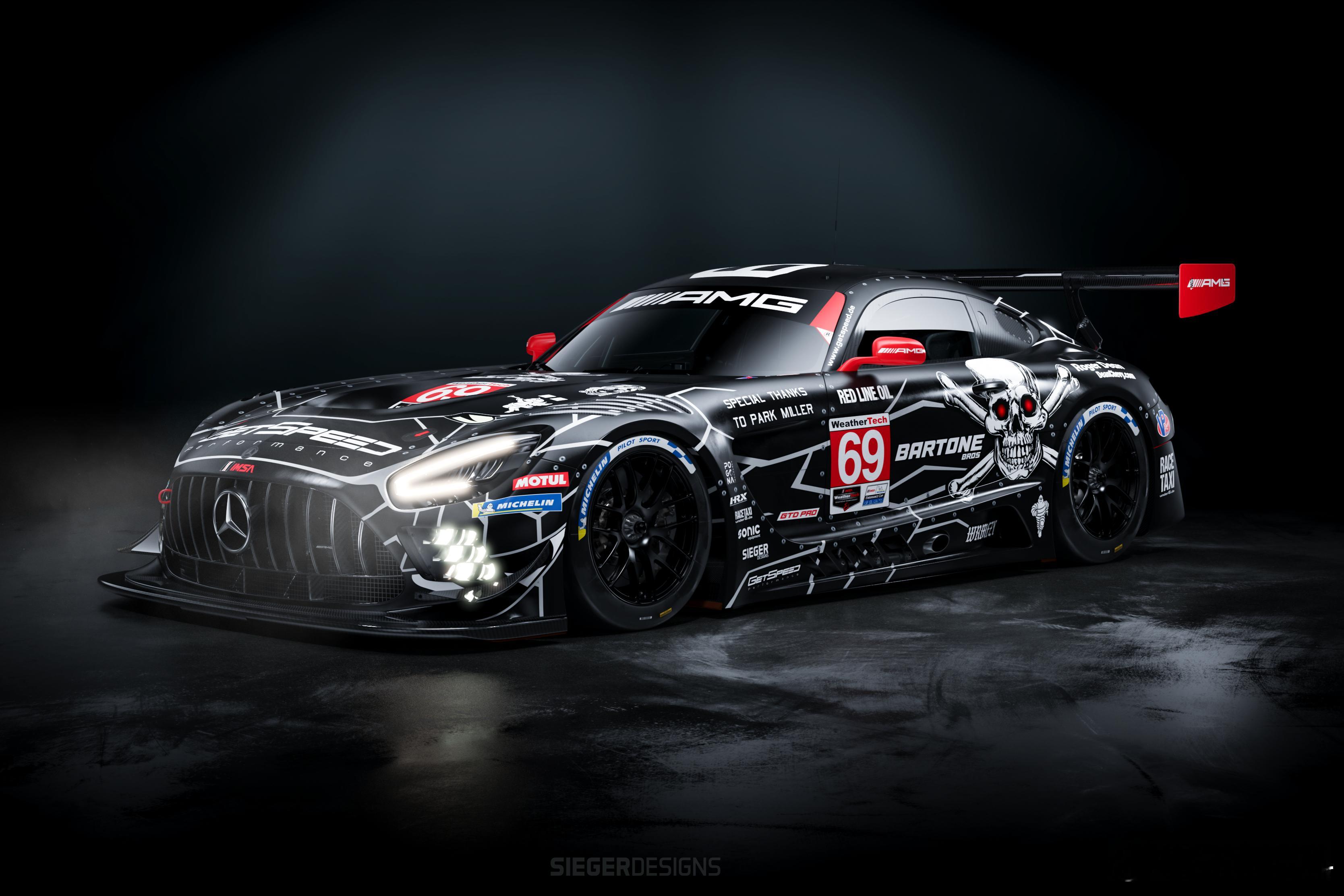 劳力士迪通拿24小时耐力赛69号赛车的涂装真棒，邪恶感满满梅赛德斯amg的目标是