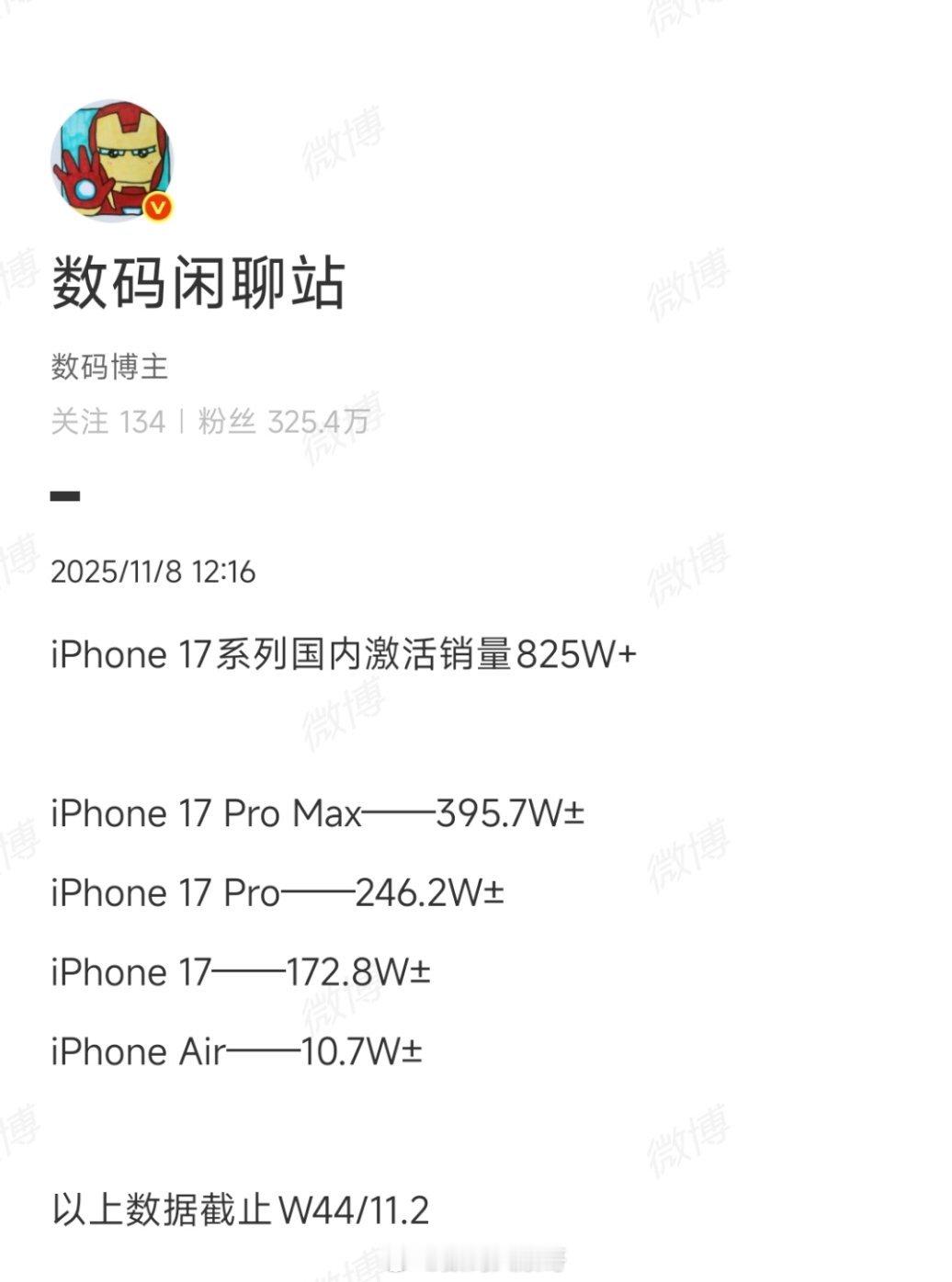  iPhone 17系列国内激活825万+，Pro Max快400万的销量最能打