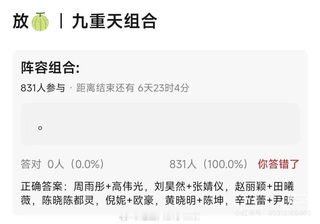 🐧《九重天》单元阵容🈶周雨彤➕高伟光刘昊然➕张婧仪赵丽颖➕田曦薇陈晓➕陈都灵