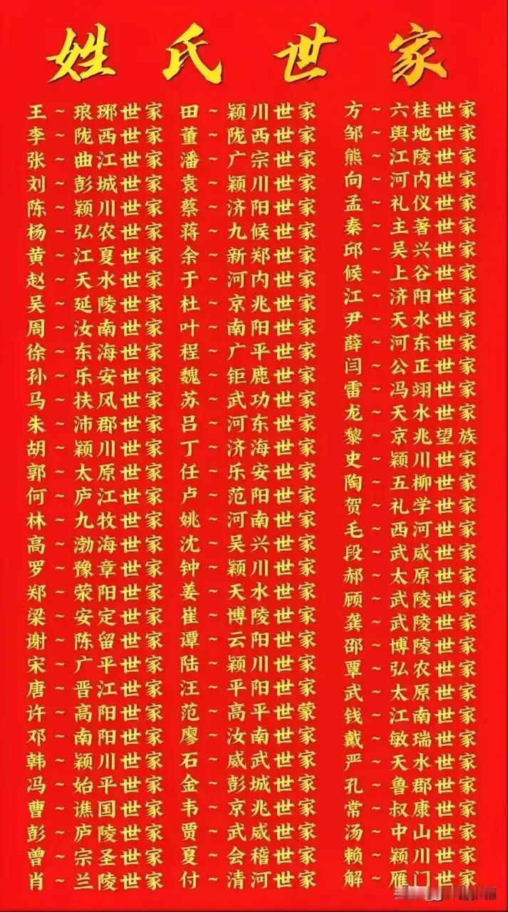 溯源超有意义！

   古代的世家通常指的是，老祖宗门第高贵、世代做大官的人家，