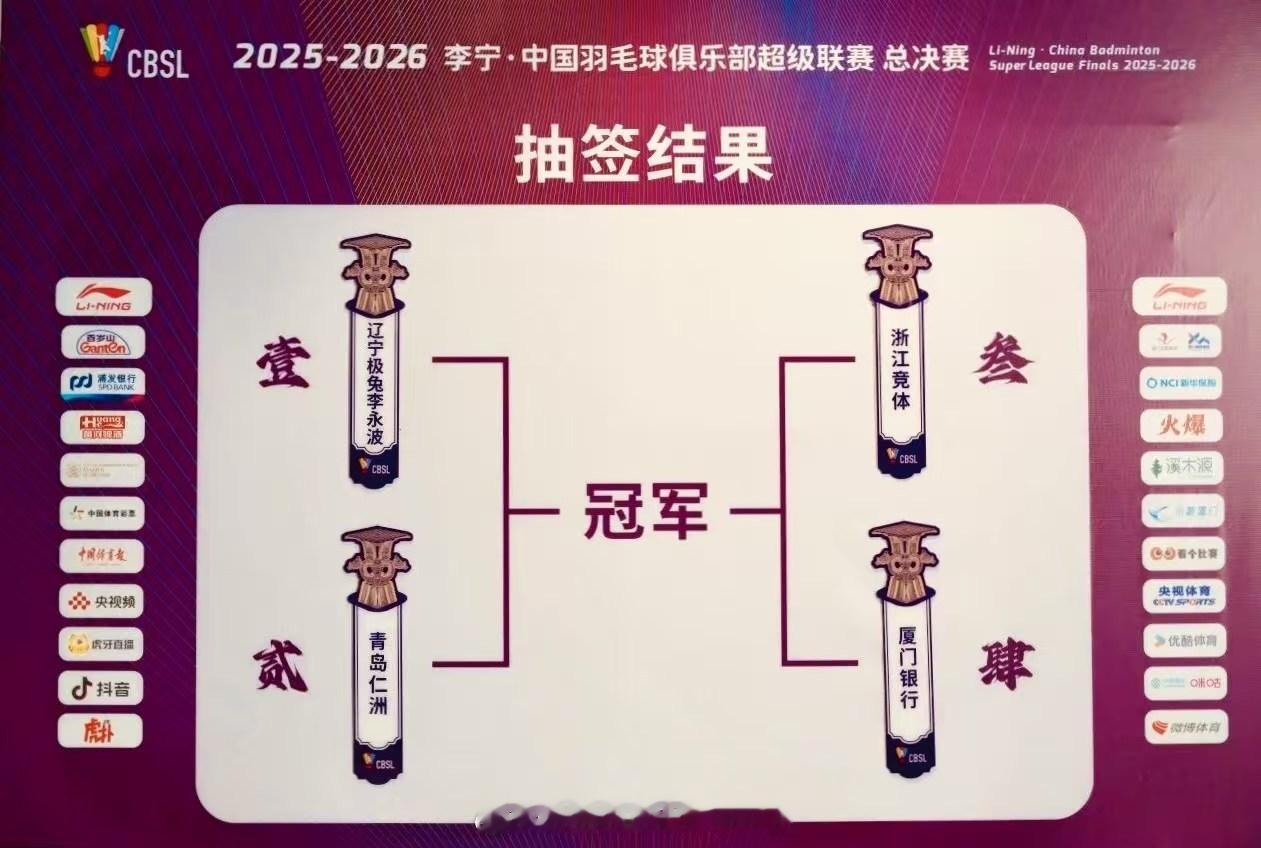 羽超联赛 抽签结果辽宁 VS 青岛浙江 VS 厦门热点现场