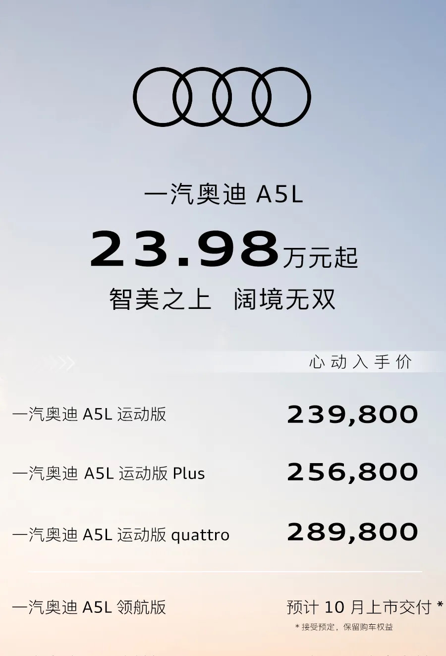 夺少？？？这可是最新的A5L啊！！最新的第五代EA888+TSG电机！！你能买到